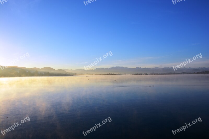 Lake Fog Nature Mood Landscape