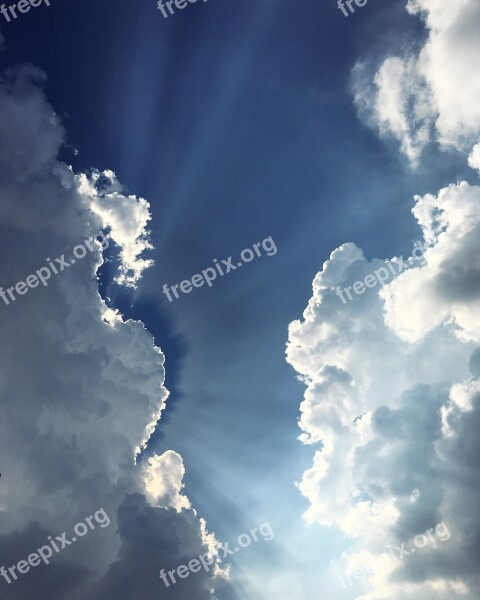 Sky Clouds Landscape Summer Blue