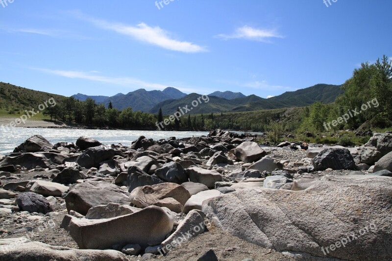 Altai Katun Mountain Altai Mountain River Mountains