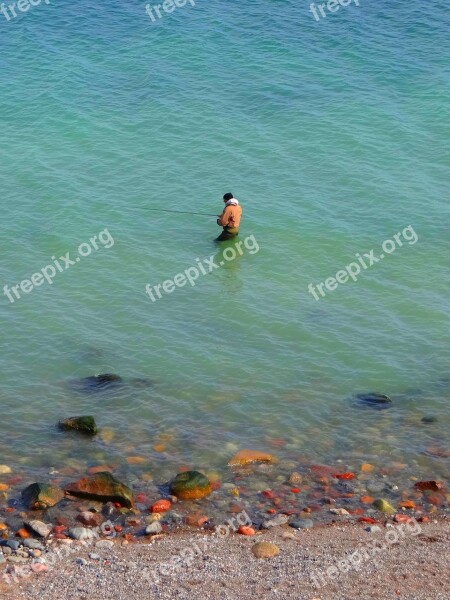 Angler Baltic Sea Coast Sea Fishing