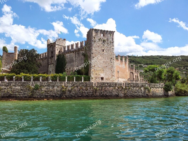 Lake Garda Italy Village Boat Castle