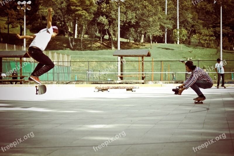 Skateboard Skate People Family Camera