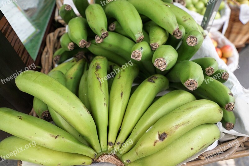 Bananas Green Eat Healthy Vitamins