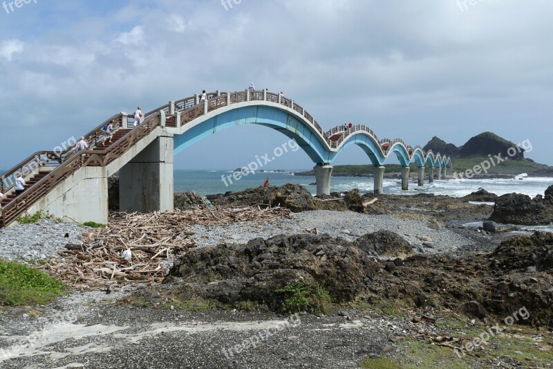 Bridge Taiwan Sanxiantai Sea Pacific