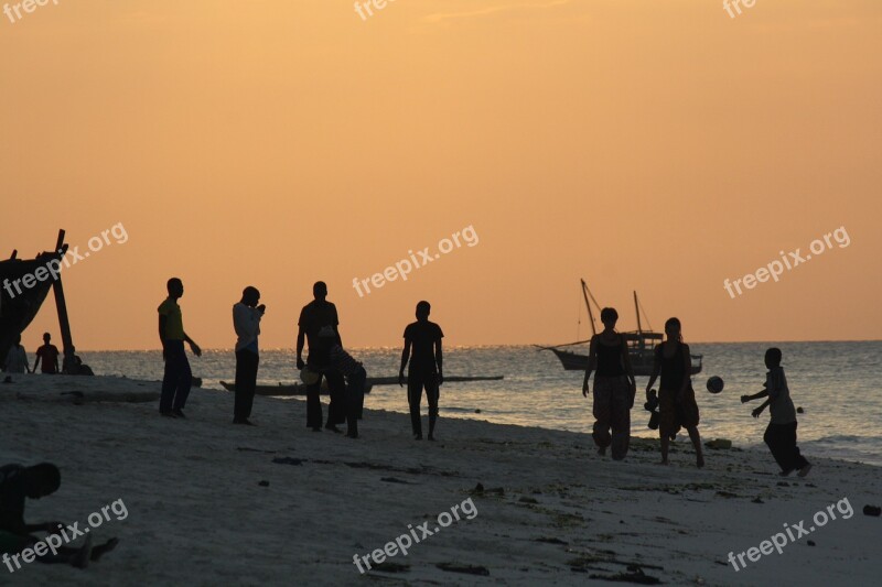 Summer Sunset Sea Tanzania Zanzibar