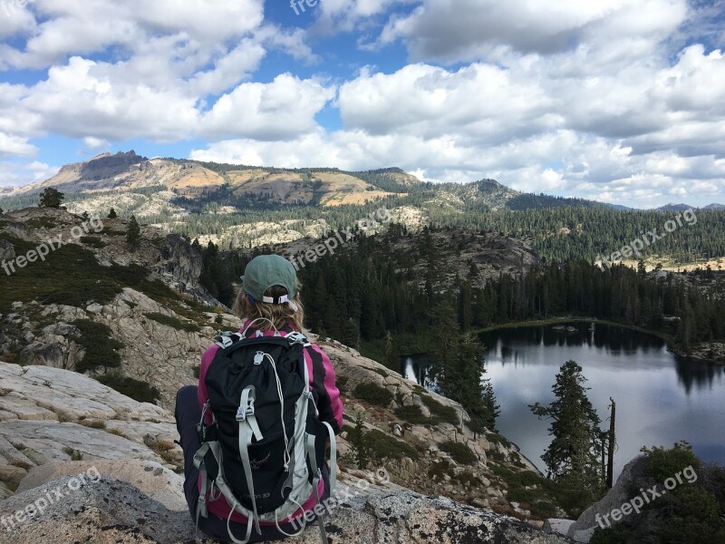 Clouds Lake Backpack Nature Sky