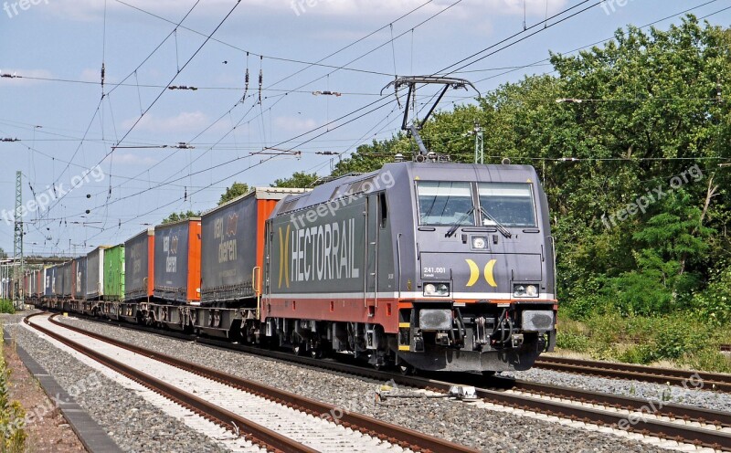 Container Train Electric Locomotive Hectorrail Private Railway Swedish