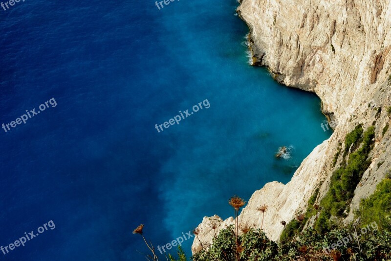 Sea Greece Zakynthos Rocks Turquoise