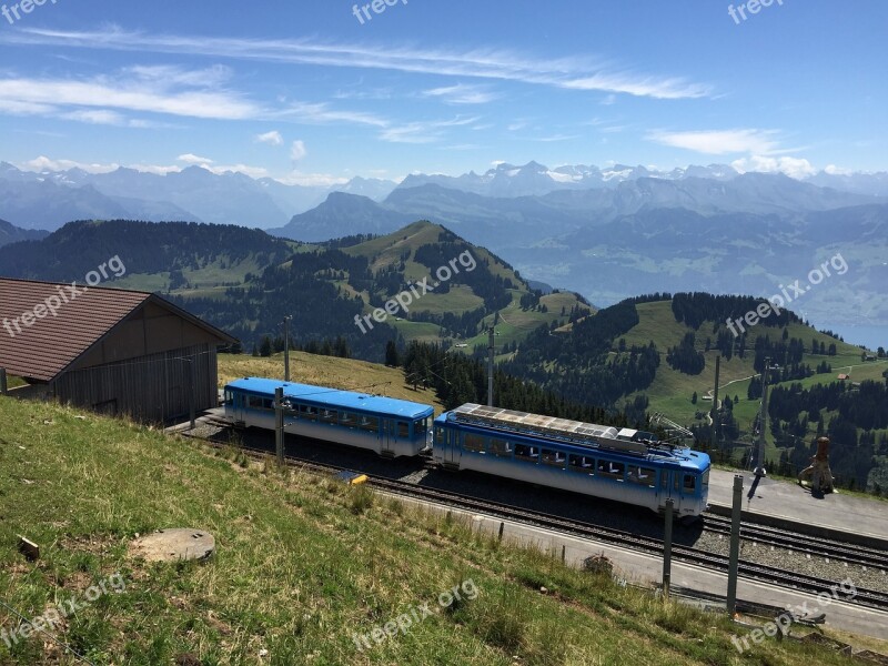 Train Mountain Swiss Railway Transportation