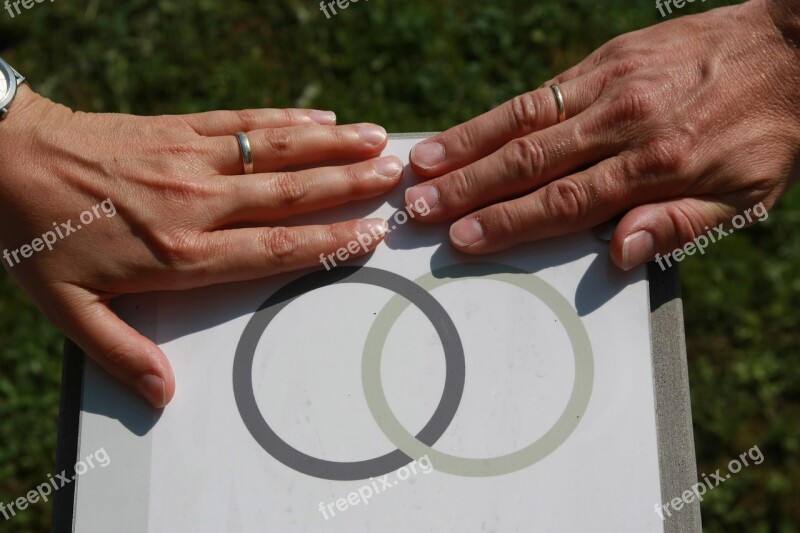 Marriage Hands Rings Sign Wedding