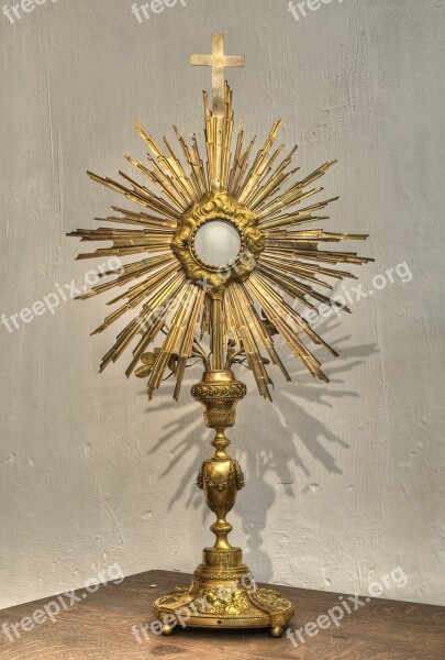 Monstrance Religion Goldsmith Host Sun