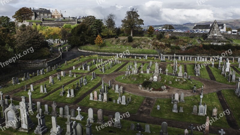 Cemetery Castle Cloudy Day Scotland Sterling