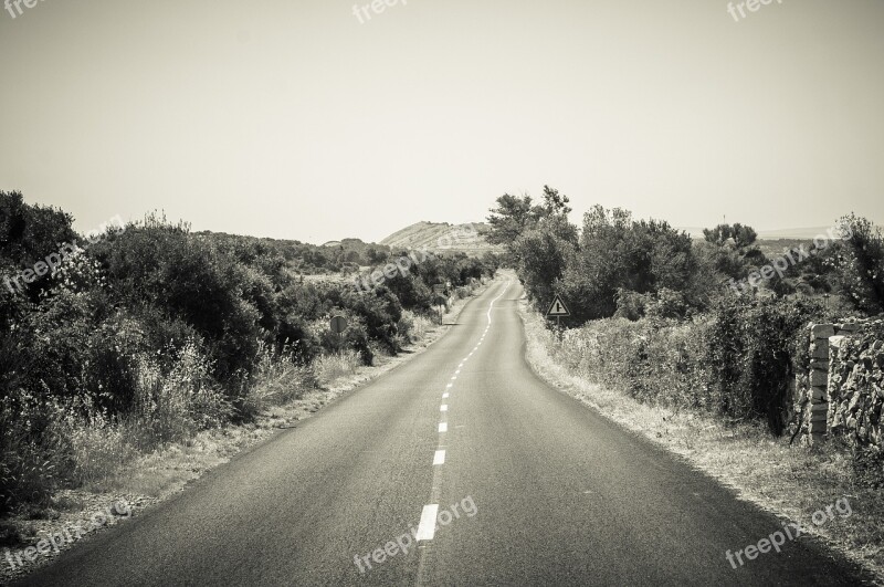 Road Away Landscape Asphalt Long Gone