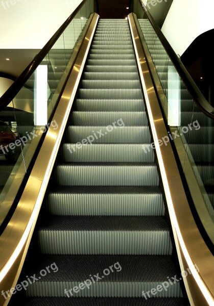 Escalator Stairs Architecture Gradually Means Of Rail Transport