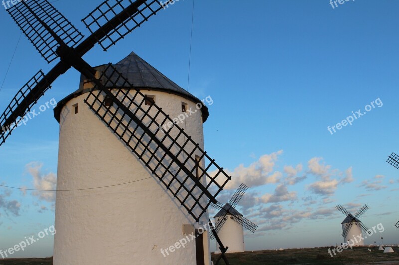 Stain Windmills Castile - La Mancha Don Quixote Sky