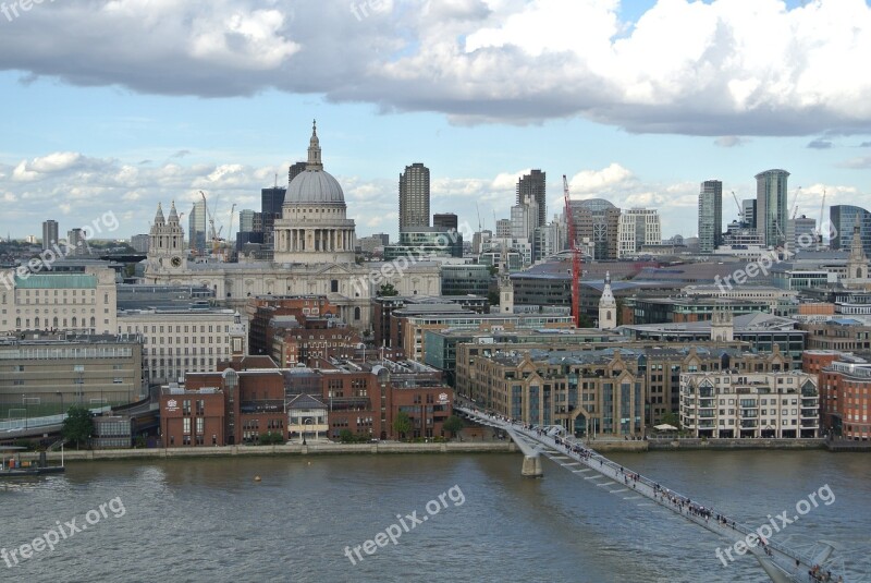 London City St Paul's Cathedral Thames Bridge