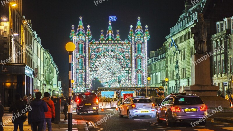 Edinburgh Christmas Market Christmas Light Door