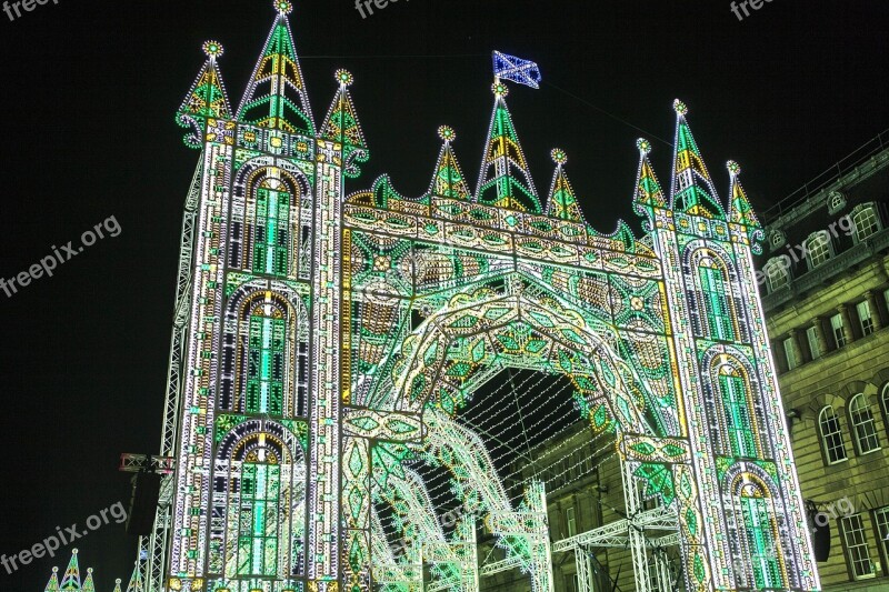 Edinburgh Scotland Christmas Christmas Market Light Show