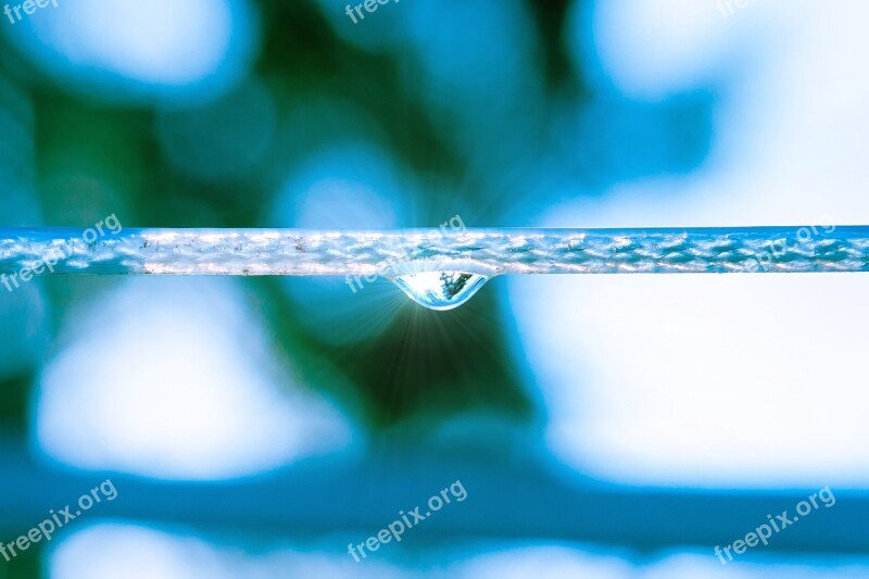 Drop Of Water Clothes Line Raindrop Sunbeam Rays