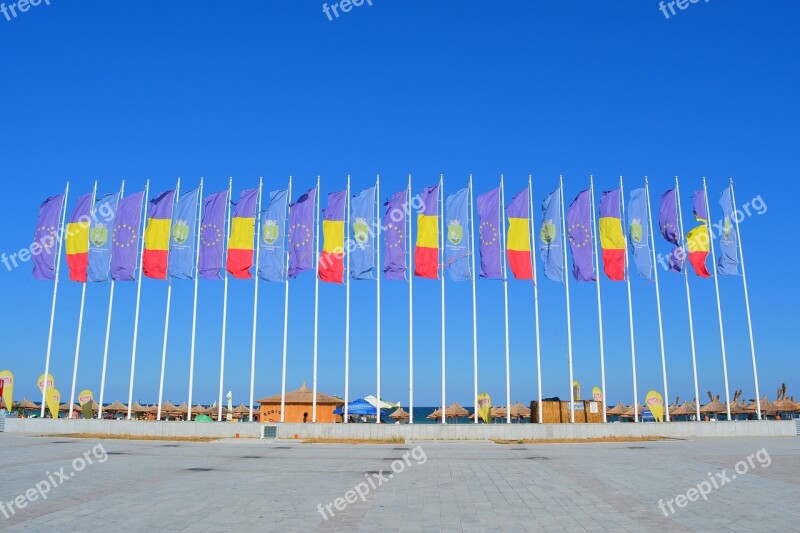 Flag Flags Euro Europe Romania