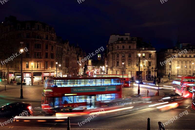 London Streetlight Taxi Building Night