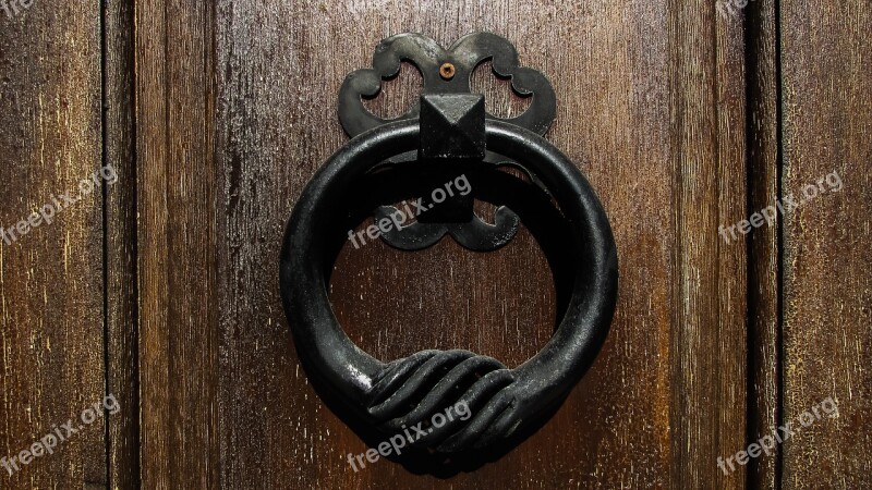 Knocker Metallic Door Decoration Wooden