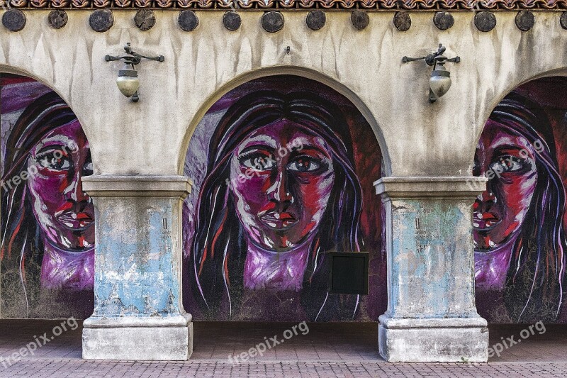 Graffiti Wall Graffiti Art Street Art Face Woman Artistic