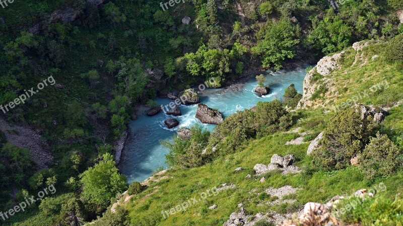 Mountain River Canyon Aksu Stones Mountains