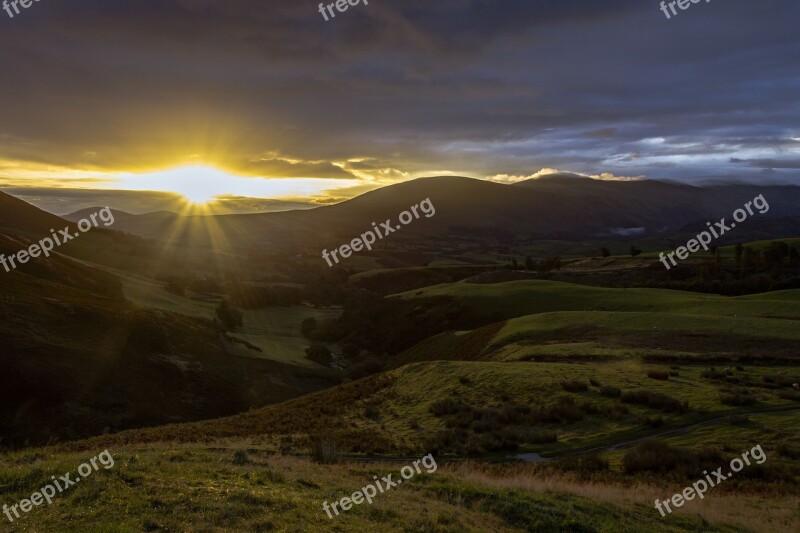 Sunrise Lakes Landscape Nature Sky