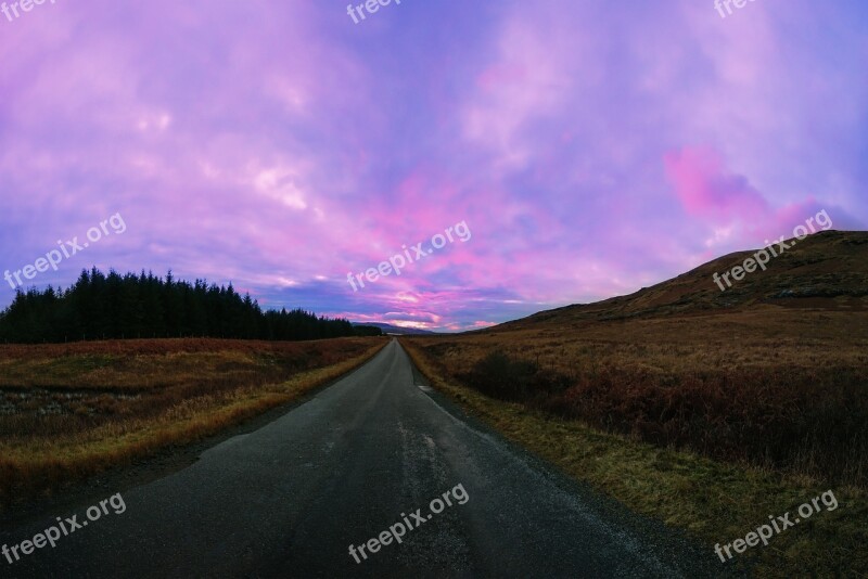 Sunset Scotland Landscape Scottish Sky