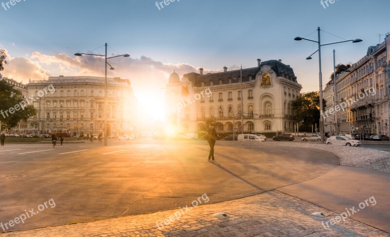 Vienna Schwarzenbergplatz Sun Golden Light Austria