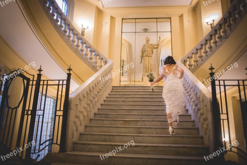 Wedding Women Stairs Marry Marriage