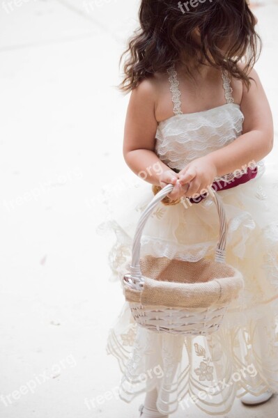 Wedding Flower Girl Dress White Female