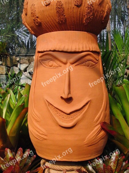 Person Smile Ceramics Decor Garden