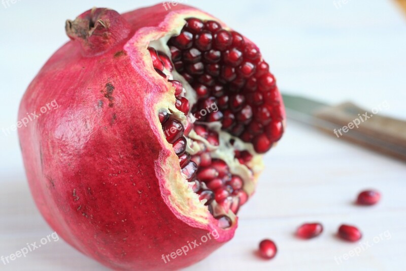 Pomegranate Antioxidant Vitamins Ripe Fruit Exotic Fruit