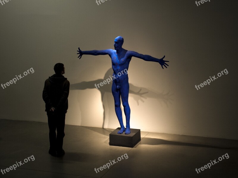 Modern Art Museum Contemporary Art Blue Human