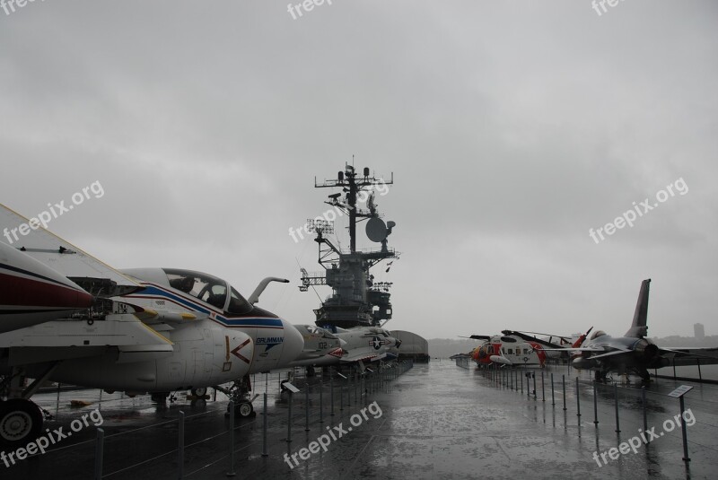 Aircraft Aircraft Carrier Clouds Rain New York