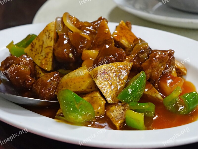 Sweet And Sour Pork Stir-fired Yam Meal