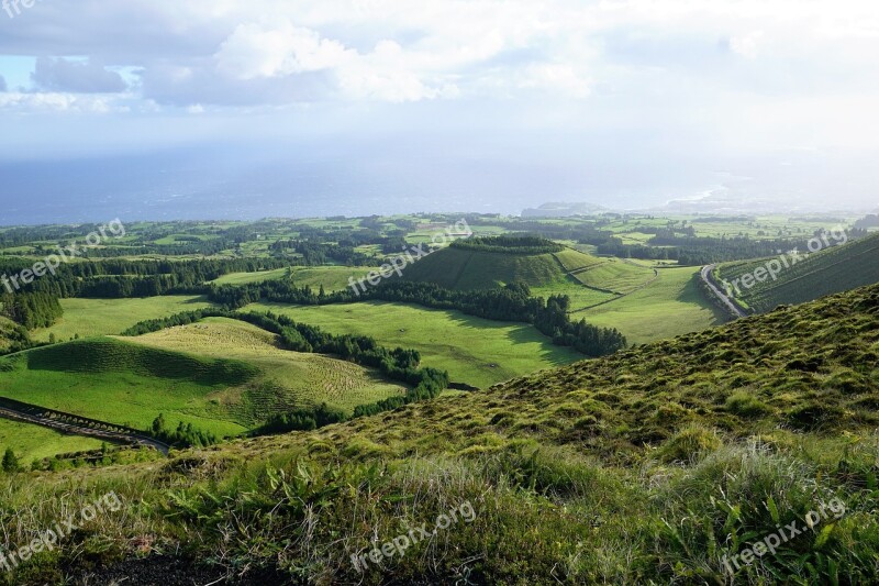 Azores Portugal Nature Sky Green