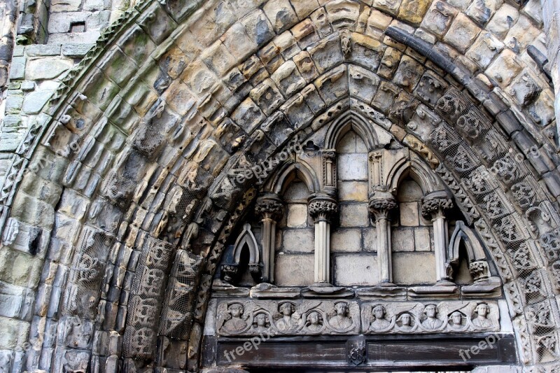 Arch Medieval Abbey Architecture Stone