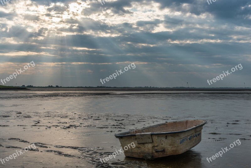 Boat Watts Lower Saxony National Park Ebb