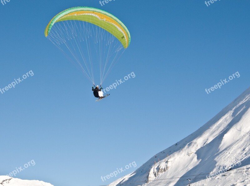 Sport Winter Paragliding Ski Snow