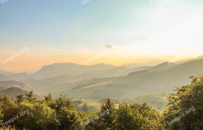 Sunrise Mountains Landscape Morning Scenic