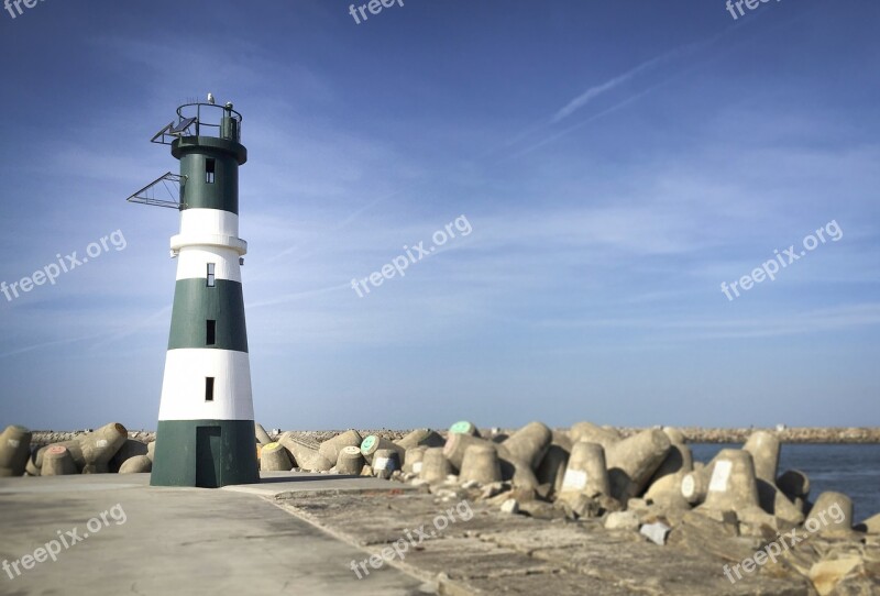 Lighthouse Sea Sky Blue Porto