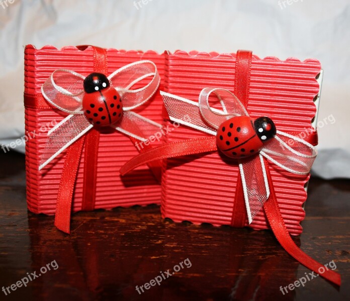 Bomboniera Graduation Ladybug Favor Paper Red Candy