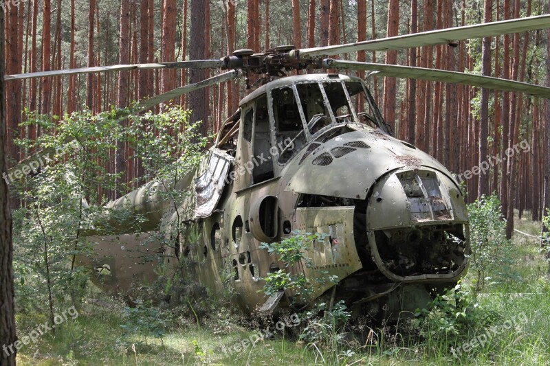 War Helicopter Crash Military Forest