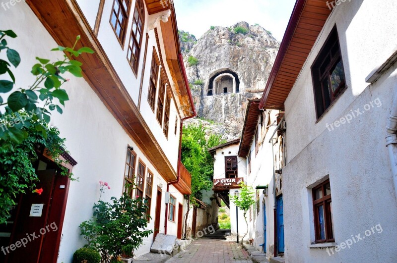 Amasya Old Town Old Wooden Houses King Rock Tombs Free Photos