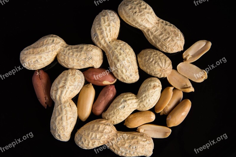 Peanuts Black Background Food Eat Free Photos