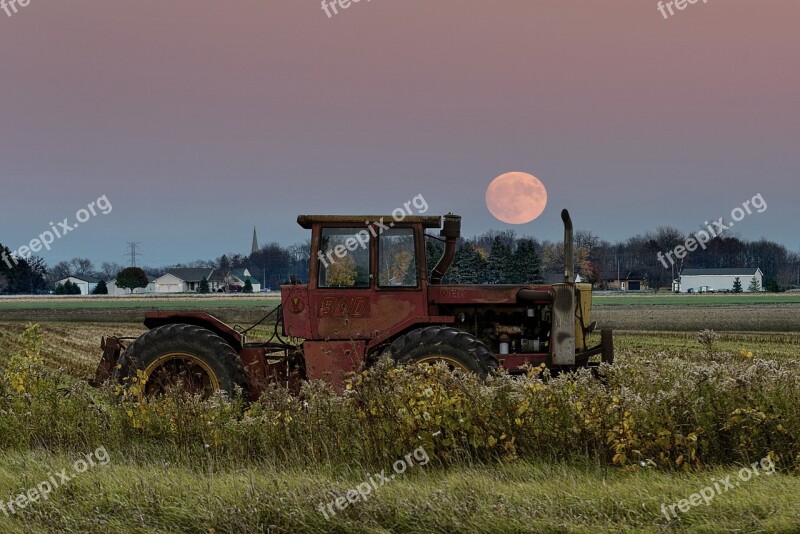 Supermoon Tractor Field Farm Equipment Farming