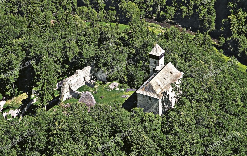 Castle Village Litice Aerial View Beautiful Landscape Ancient Monument